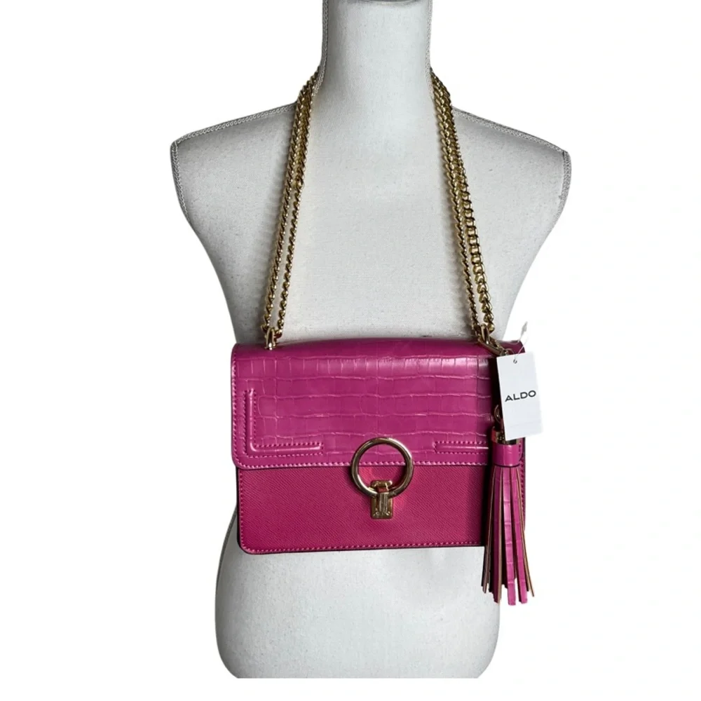 ALDO Wendamare Fuchsia Pink Chain Crossbody Shoulder Bag NWT
